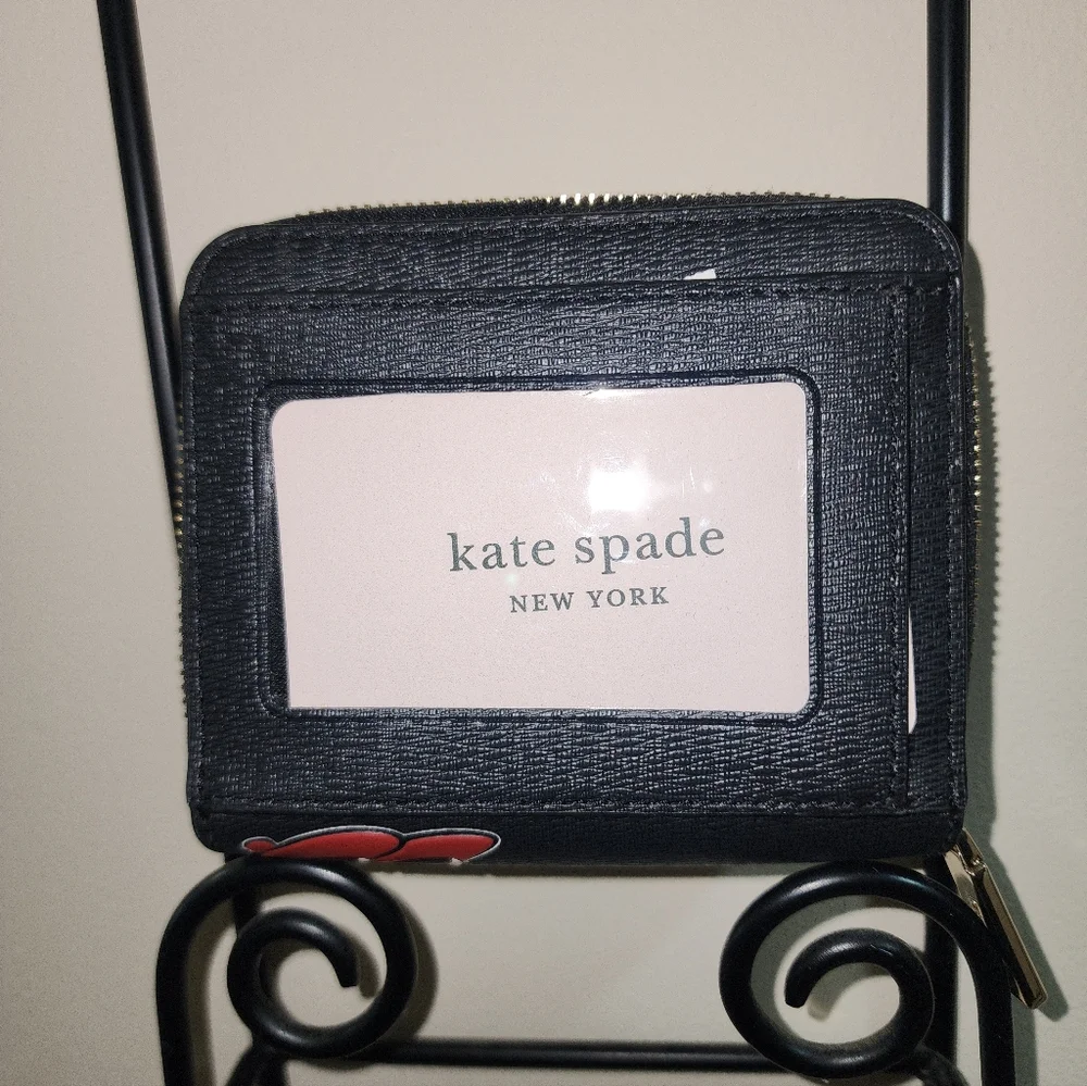 Kate Spade Disney Minnie Mouse Bow Small Wallet NWT - Picture 3 of 5